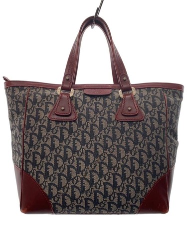 Christian Dior Tote Bag Canvas BLK 16ML954 Trotter Used