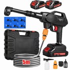 2 Akkus + 350Bar Akku Hochdruckreiniger Auto Mobiler Druckreiniger Spritzpistole