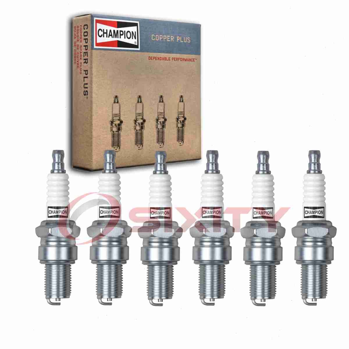 6 pc Champion Copper Plus Spark Plugs for 1969 Chevrolet Blazer 4.8L L6 zc