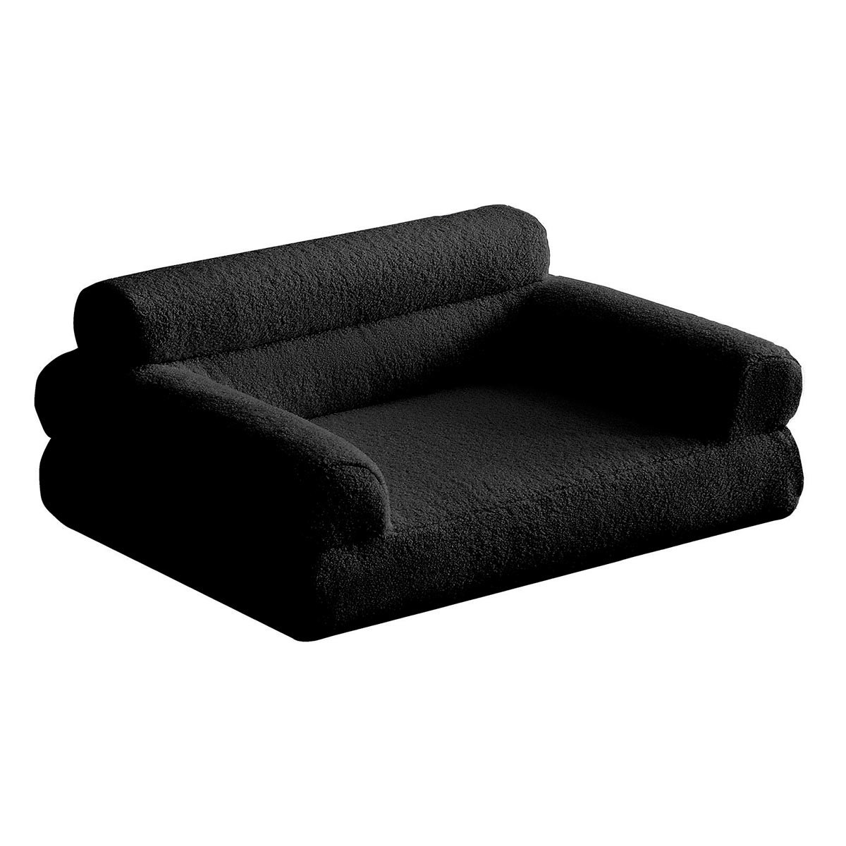 Canapé pour chien Dennis en tissu robuste noir, lit haut de gamme 80cm