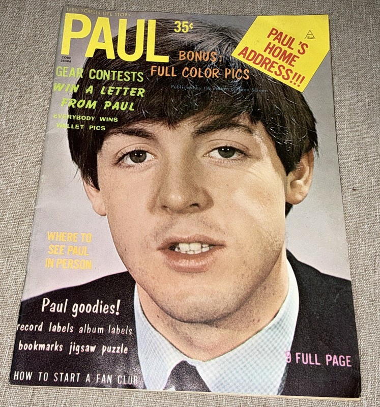 Paul Magazine / 1964 / Paul McCartney Beatles / Teen Screen Life Story