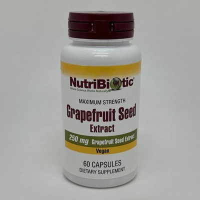 NutriBiotic Grapefruit Seed Extract 250 mg  60 Vegan Capsules EXP 12/28