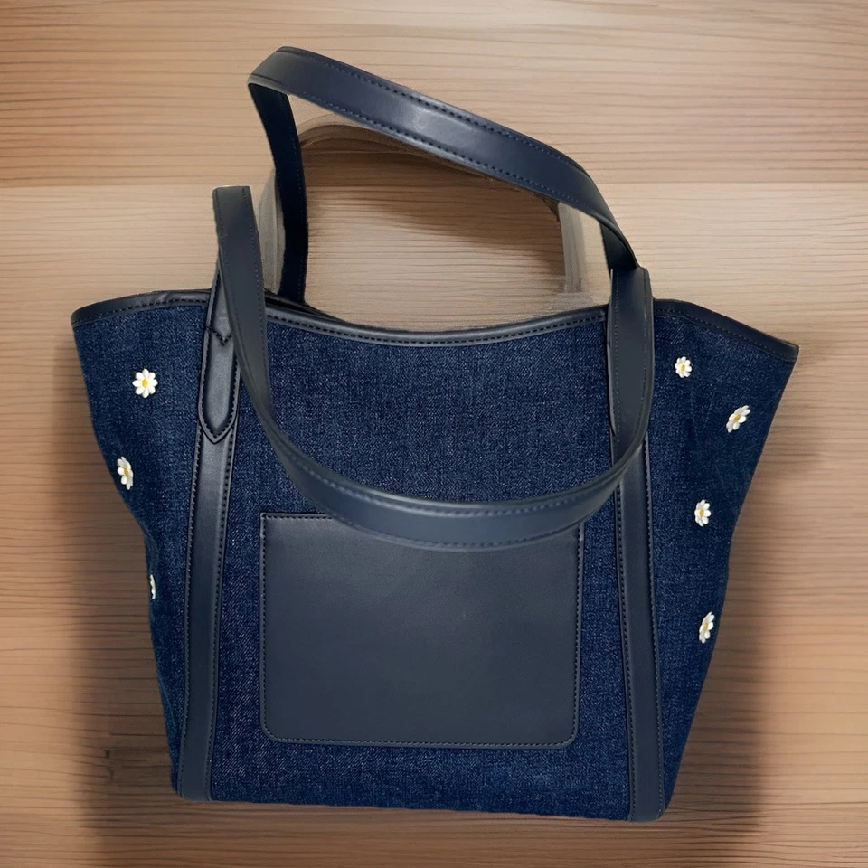 Bolso de Mano KATE SPADE SATURDAY Denim IDG Floral Slide Margarita Bordado NUEVO Foto 3 de 4