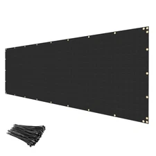 INF 175GSM Privacy Fence Screen Windscreen Fencing Mesh Shade Cover Garden-Black