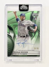 2025 Topps Chrome Black Kumar Rocker Auto Green Refractor /99 Rangers Rookie RC