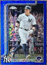 Ben Rice 2025 Topps Chrome Logofractor Blue Rookie #091/150 Yankees #139