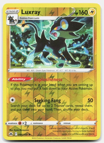 Luxray (44) 044/159 SWSH: Crown Zenith R Reverse Holofoil Near Mint Pokemon TCG