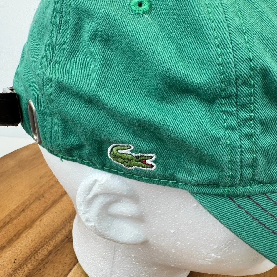 Gorra de béisbol informal ajustable verde bordada unisex vintage LACOSTE Foto 2 de 4