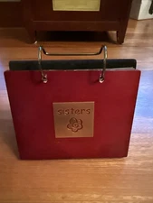 Sisters Photo Flip Album Standing Wood Frame Holds 50 4x6 Photos New