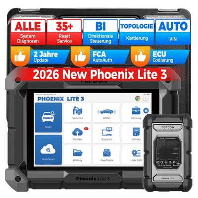 TOPDON Phoenix Lite 3 OBD2 Diagnosegerät Online Codierung CAN-FD Topologie FCA