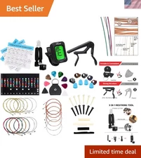 All-Encompassing Guitar Accessories Set: Strings, Tuner & Chord Charts Included