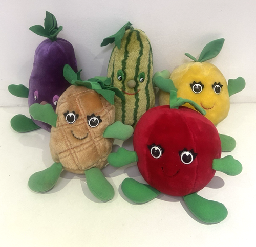 5 Vintage Goodness Gang Konvolut weiches Plüschtier Obst Gemüse Teddy Co-OP BI91