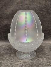 Fenton Beaded Daisy irredescent carnival vintage glass fairy lamp candle holder 