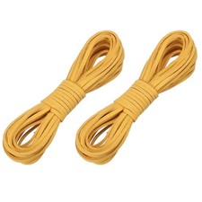 2 Pcs Faux Suede Leather Cord, 2.6mm x 5.5 Yards Flat String, Yellow