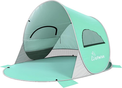 Wolfwise Pop up Strandmuschel Für 3-4 Personen, Sofort Aufbau, Uv-Schutz 50+, Wa