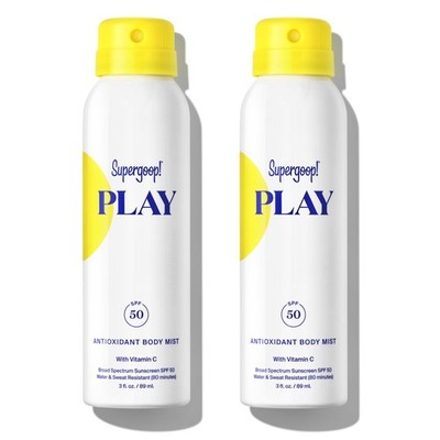 Supergoop! PLAY SPF 50 Antioxidant Body Mist w/ Vitamin C - 3oz, 2 Pack Broad Sp