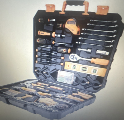 DEKO Mixed Tool Set - Hammer, Screwdriver, Wrench, Pliers, Hard Case