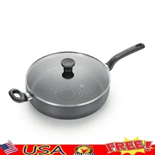 Nonstick Jumbo Cooker 5 Quart Thermo-Spot Even Heat Dishwasher Safe Glass Lid US