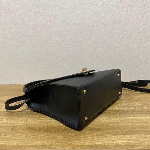 Givenchy Hand Bag Leather Black Gold Shoulder Crossbody Women From Japan - 第 16/24 張圖片