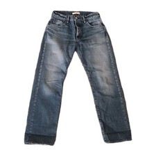 Moussy Vintage Jeans Size 26 Blue Wash Straight Mid Rise Distressed Japan Made