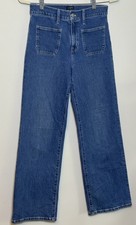 J Crew Jeans Women Size 26 Blue Full Length Wide Leg Pockets Capsule Casual