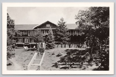 Brainerd Minnesota, Grand View Lodge Gull Lake Pequot MN RPPC Postcard