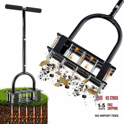 Lawn Aerator - 2-in-1 Manual Aerator with Automatic Dirt and Leaf Clean, Heavy
