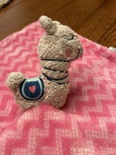 HB Hudson Baby Llama Alpaca Pink White Plush Infant Security Blanket