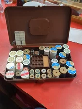 Lot Of Vintage Spools Sewing Thread With Case