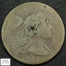 1794 Head of '94 Abrupt Hair S-41 R.3 Liberty Cap Flowing Hair Large Cent 1C
