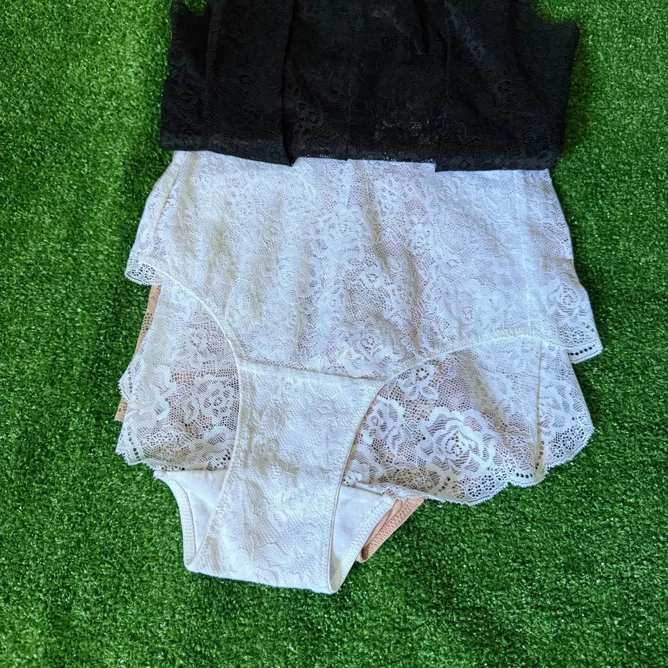 Paquete de 3 bragas negras con cordones Secret Treasures talla grande 3XL NUEVAS Foto 2 de 4