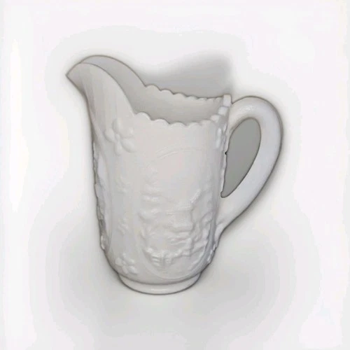 Vtg Imperial Milk Glass Windmill Design Creamer Pitcher Matte Finish 5.5"