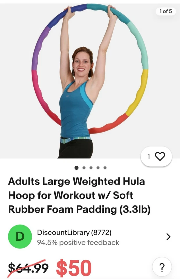 Weighted Padded Adult Hula Hoop.. Get Fit After This Holiday Season - Image 2 of 2