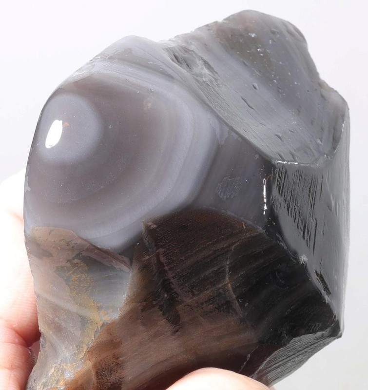 Banded Obsidian Lapidary Cabbing 7.9 oz windowed rough Lot 4c