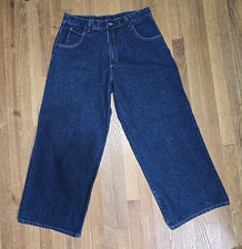Vintage Solo Semore Baggy Wide Leg Jeans Navy Blue Size 36 Skate Y2K Grunge