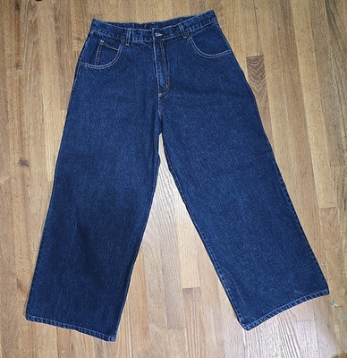 Vintage Solo Semore Baggy Wide Leg Jeans Navy Blue Size 36 Skate Y2K Grunge