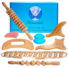 Wood Therapy Massage Tools 12-in-1 Multi-use, Lymphatic Drainage Massager, Ma...
