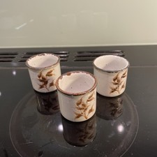 Midwinter Stonehenge Wild Oats Egg Cups Set of 3 Vintage 1970's Retro Dining