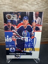 1991-92 Pro Set Craig Simpson #69 Edmonton Oilers In-Person ON-CARD AUTO