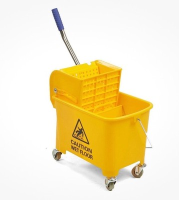 Mind Reader Mobile Heavy Duty Mop Bucket With Down Press Wringer - 22-qt. |2909