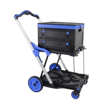 2-Tier Folding Cart Multi Use Functional Collapsible carts Shopping Trolley 