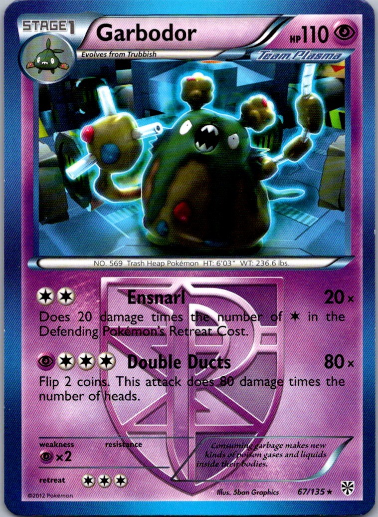 Garbodor (Team Plasma) (67) Rare Plasma Storm 67/135 NM