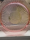 Vintage Original Anchor Hocking Pink Depression Glass Footed Cake Plate *Mint