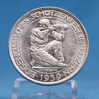 Svizzera 5 franchi 1939 Lucerner Schützenfest 19 5 grammi argento 900 Vz