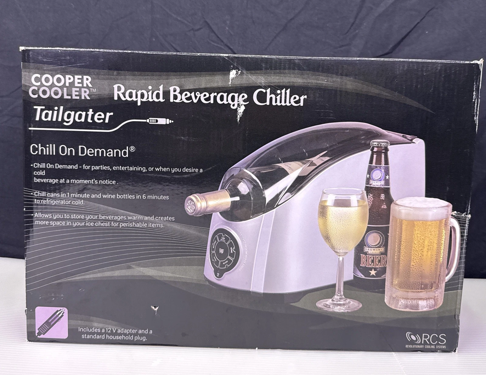 NIB Cooper Cooler Rapid Beverage Chilling Appliance Tailgater HC-02
