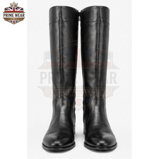 Mens Genuine Leather Tall Riding Black Equest...