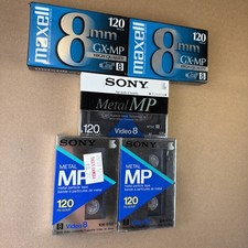 Lot of 5 8mm Video Tapes, 120 Min, Camcorder Tapes - New Sony  Maxell 