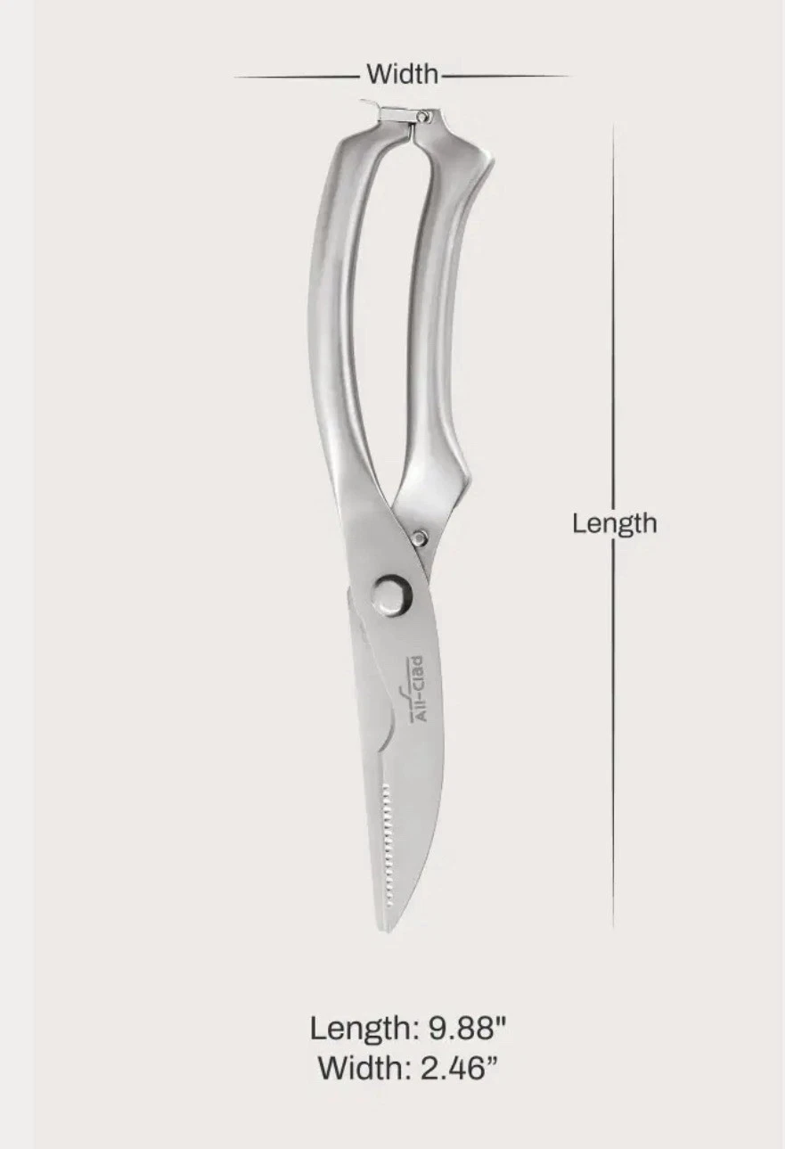 NEW IN BOX All-Clad Stainless Steel Kitchen Shears GENUINE ELEGANT SATIN FINISH