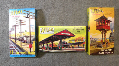 3 HO Scale ATLAS Building Kits  Elevated Tower #701 + Platform #706 + Poles #775