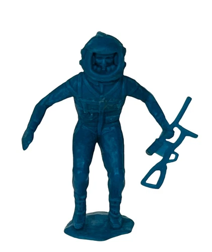 Astronaut MPC Army Men Toy Soldier plastic military figure vtg Marx Space BLUE 2